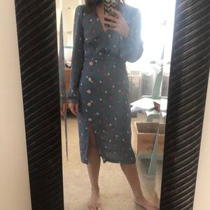 WAYF LONG SLEEVE PRINTED MIDI